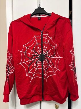 NFINITY Red Spider Web Zip Hoodie Jacket